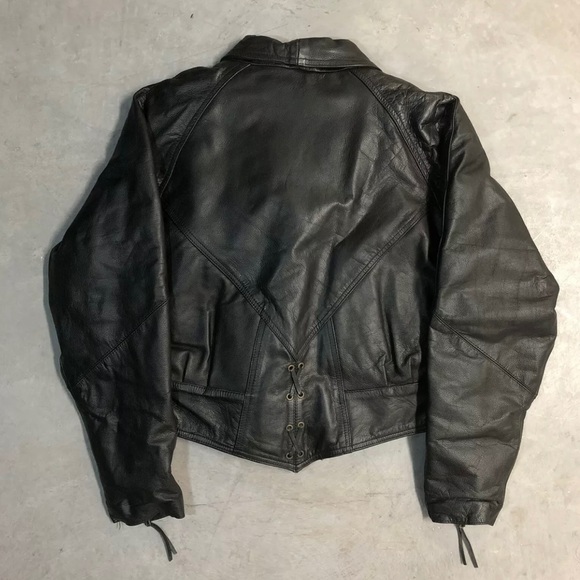 Vintage Barney’s Leather Moto Jacket in black with  Thinsulate lining. - Picture 2 of 5